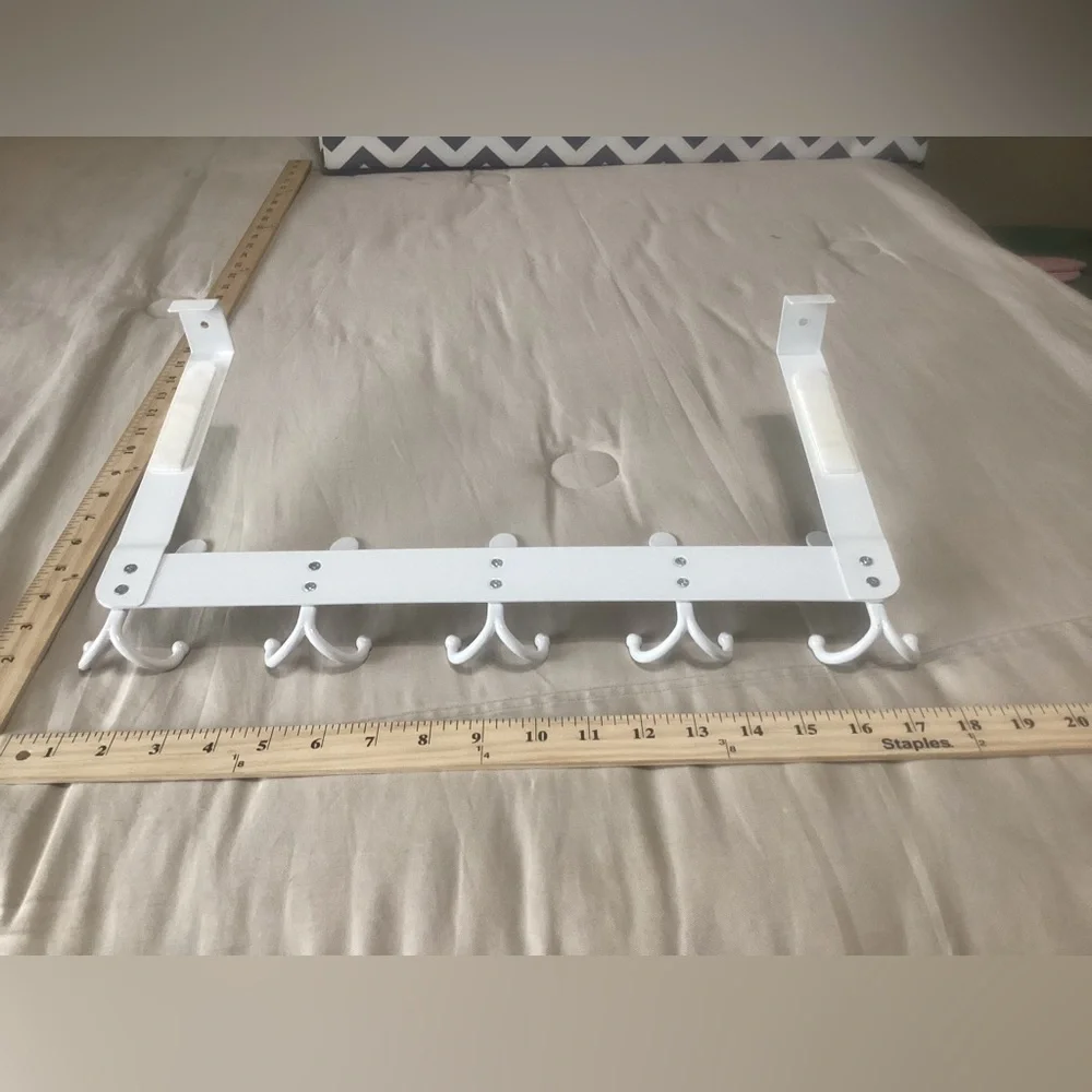 White Over-the-Door Hook Rack
